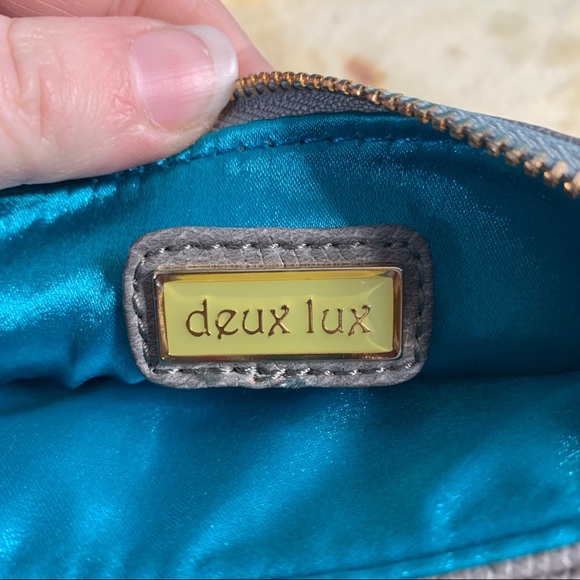 Deux lux clutch wristlet wallet bag gray no strap - Picture 5 of 8